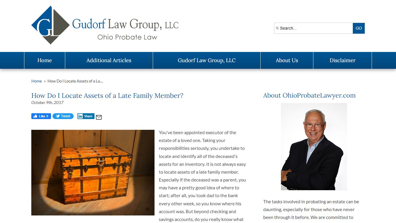How Do I Locate Assets of a Late Family Member? - Gudorf Law Group LLC