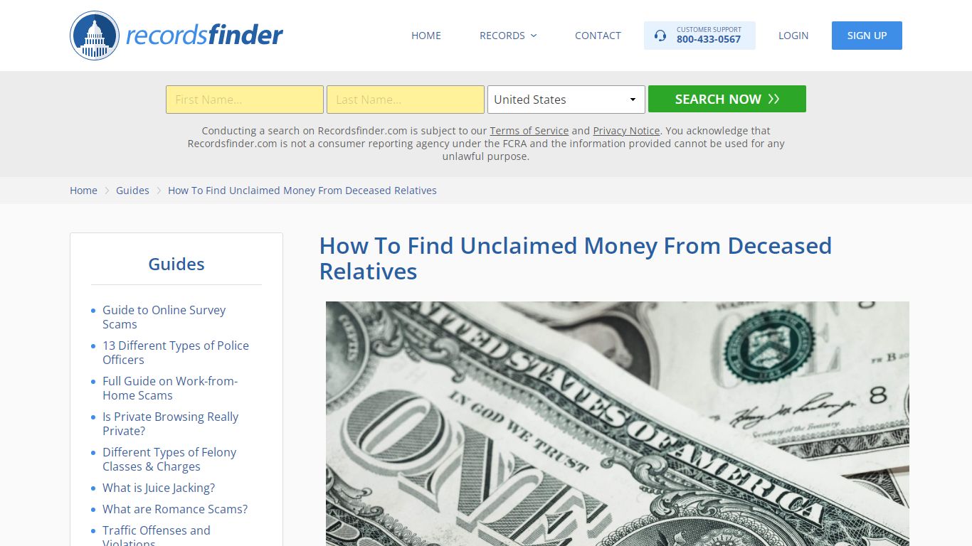 Find unclaimed money from deceased relatives - RecordsFinder